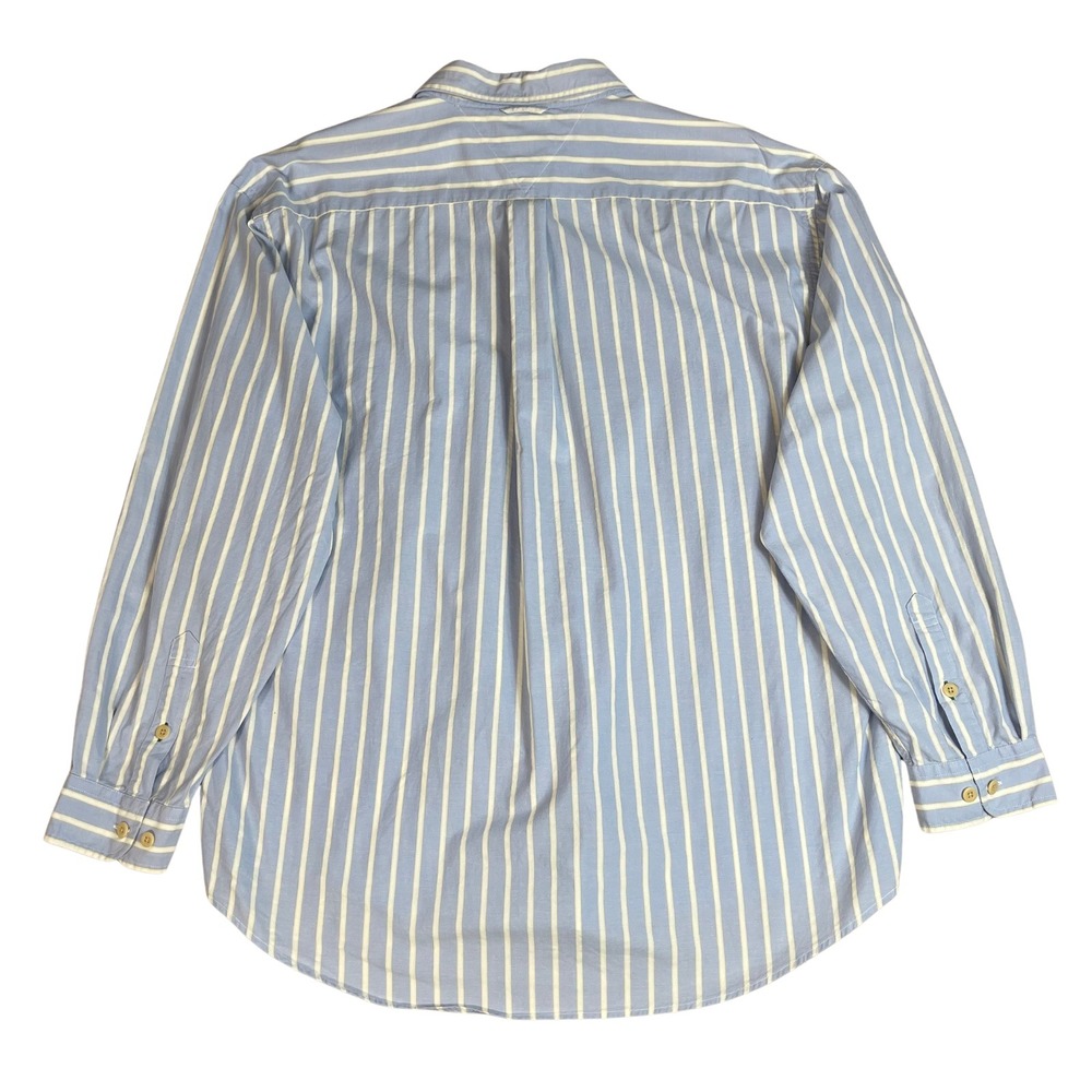 Tommy Hilfiger Mens Button Down Shirt XL Blue White Stripe Pocket Logo Casual - Picture 3 of 12